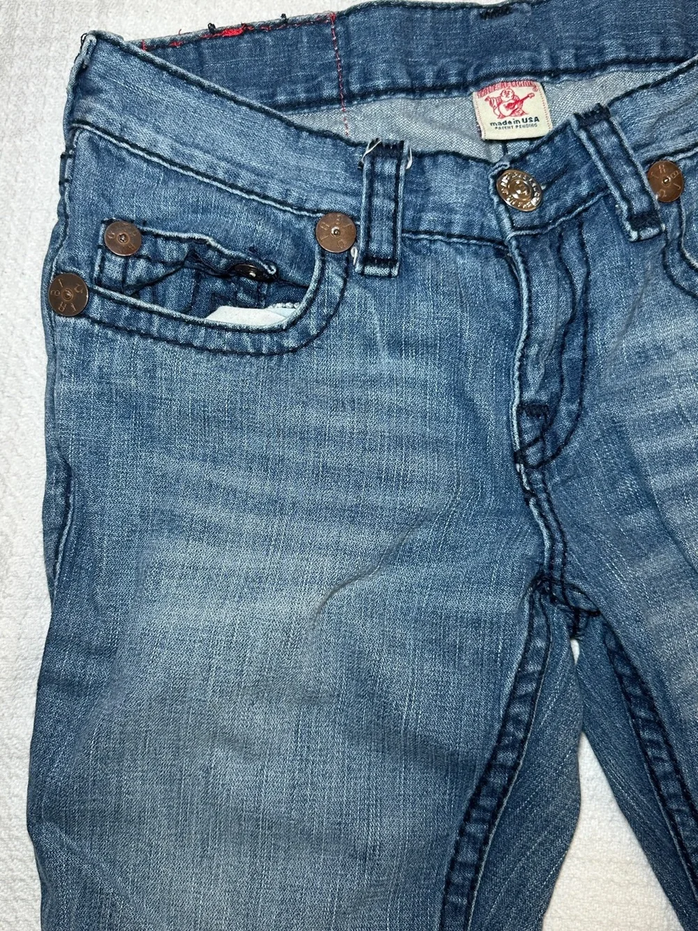 True Religion Men's Medium Blue Slim Straight Jeans